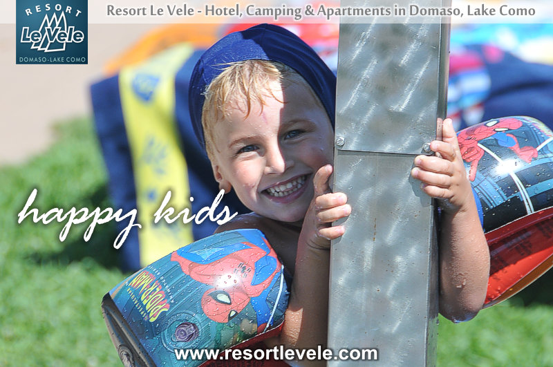 happy kids swimming pool camping domaso
